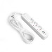 Мережевий подовжувач VIDEX ONCORD з/з 3п 3м (3x1.5мм) 2.4А 2USB+USB-C з кнопкою White