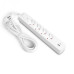 Мережевий подовжувач VIDEX ONCORD з/з 4п 3м (3x1.5мм) 3.4А USB(QC3.0) +USB-C(PD20W) з кнопкою White