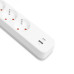 Мережевий подовжувач VIDEX ONCORD з/з 4п 3м (3x1.5мм) 3.4А USB(QC3.0) +USB-C(PD20W) з кнопкою White