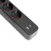 Мережевий подовжувач VIDEX ONCORD з/з 4п 3м (3x1.5мм) 3.4А USB(QC3.0) +USB-C(PD20W) з кнопкою Black