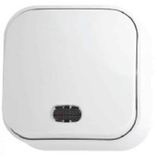 Вимикач накладний 1-клв. з підсв. 10А 250V IP20 білий EVA